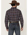 Image #4 - Cinch Men's Plaid Print Long Sleeve Button-Down Western Shirt, Navy, hi-res