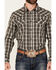 Image #3 - Gibson Trading Co Men's Dark Knight Plaid Print Long Sleeve Snap Stretch Western Shirt, Black, hi-res