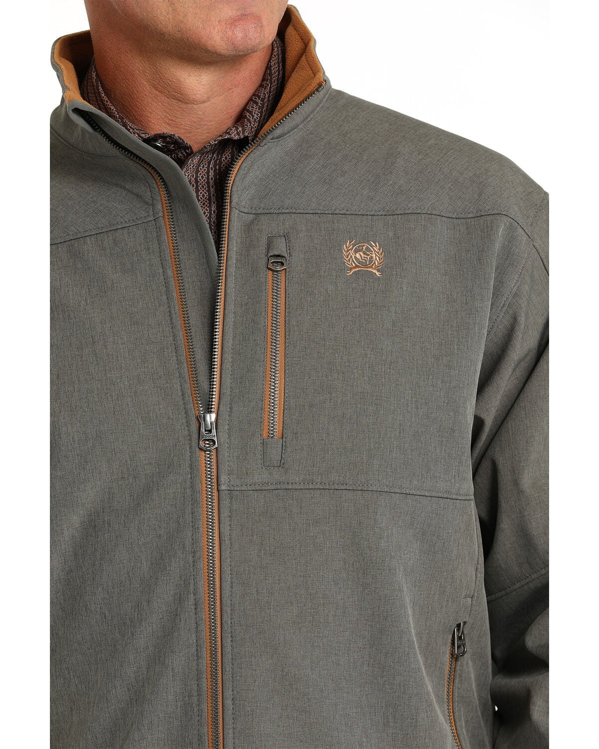 Cinch Men's Solid Logo Bonded Softshell Jacket - Big,