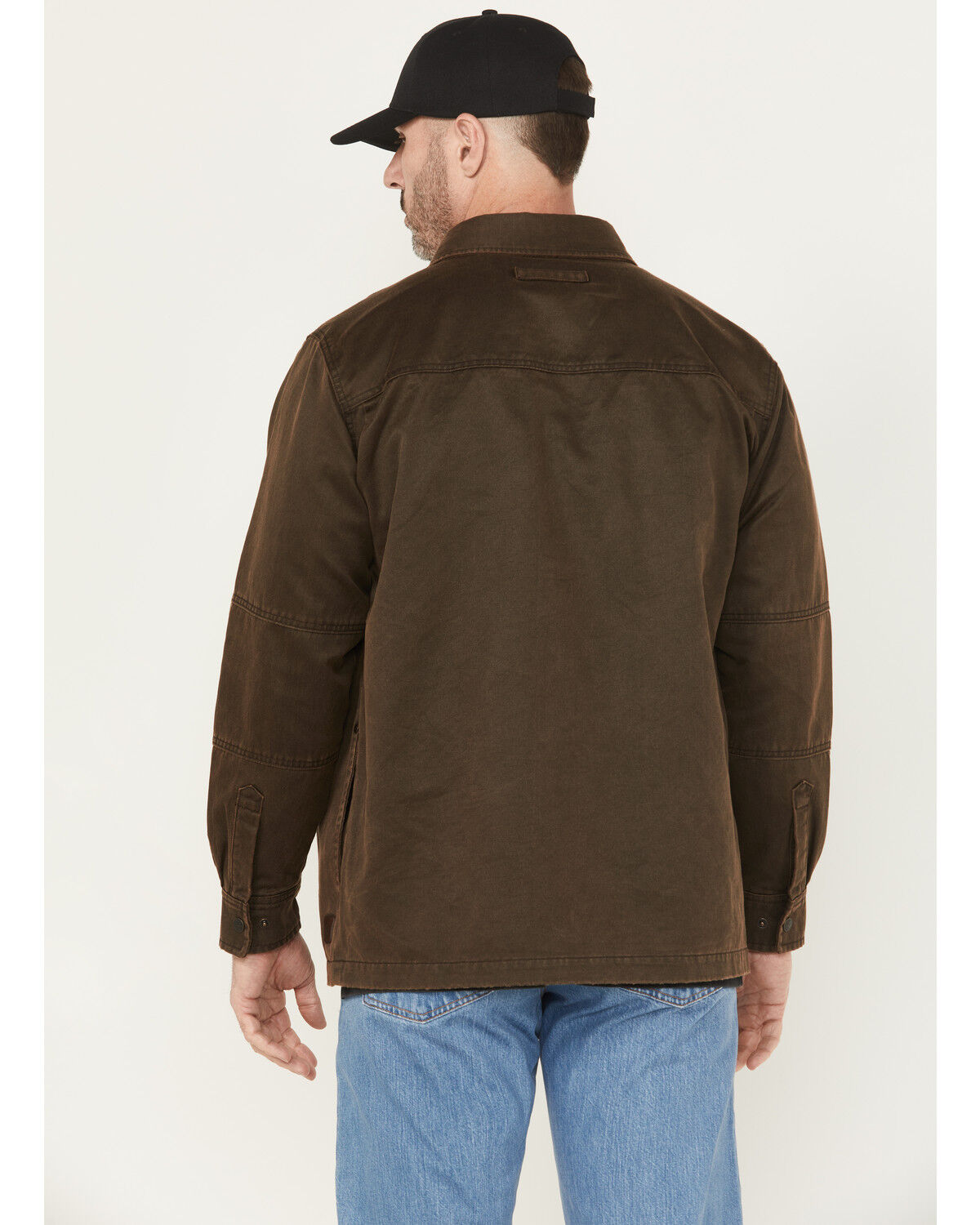 Image #4 - Thorogood Men's Sueded Canvas Snap Shirt Jacket, Dark Brown, hi-res