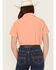 Image #4 - Cinch Women's Solid Short Sleeve Button-Down Stretch Western Shirt, Coral, hi-res