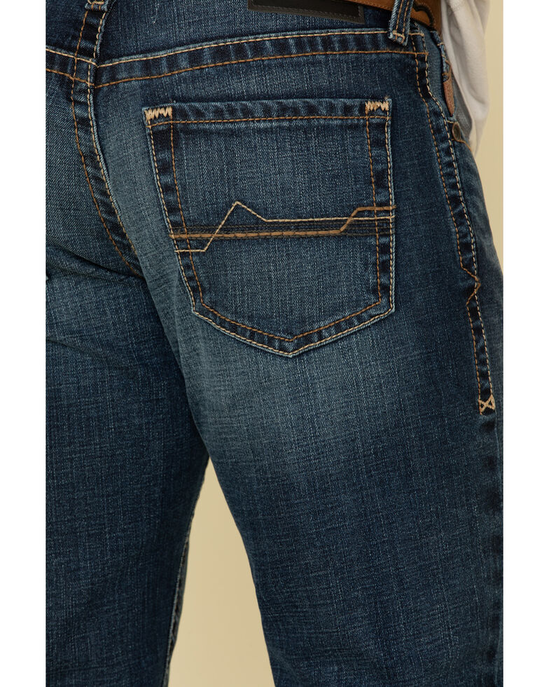 Ariat Men's M4 Travis Forest Dark Stretch Relaxed Bootcut Jeans , Indigo, hi-res