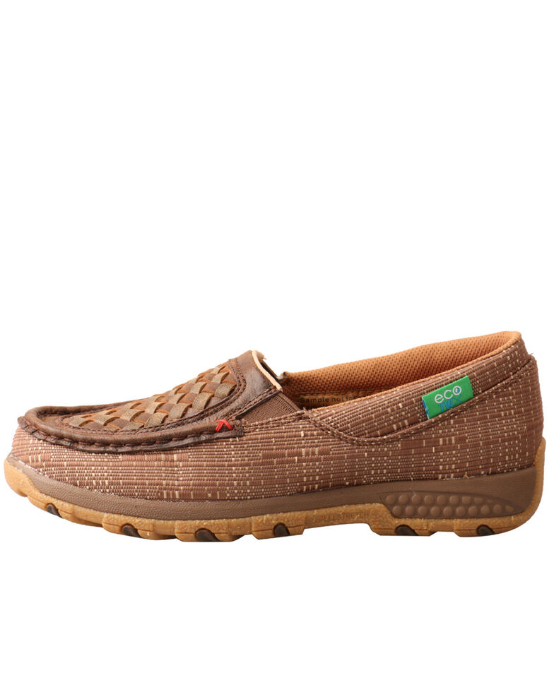 Twisted X Women's Woven CellStretch Driving Shoes - Moc Toe, Brown, hi-res