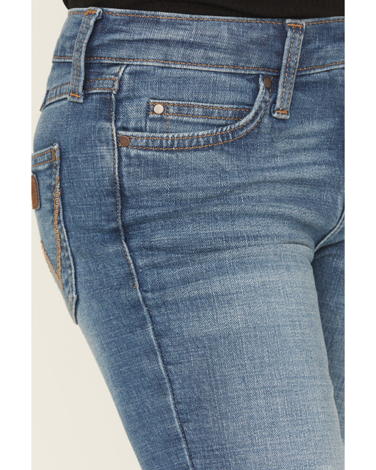 Image #2 - Wrangler Girls' Medium Wash Lia Bootcut Stretch Denim Jeans, Blue, hi-res