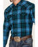 Image #3 - Cody James Men's McKenzie Plaid Print Pearl Snap Western Flannel Shirt, Navy, hi-res