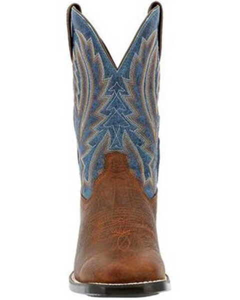Image #4 - Durango Men's Westward Denim Western Performance Boots - Broad Square Toe, Brown/blue, hi-res