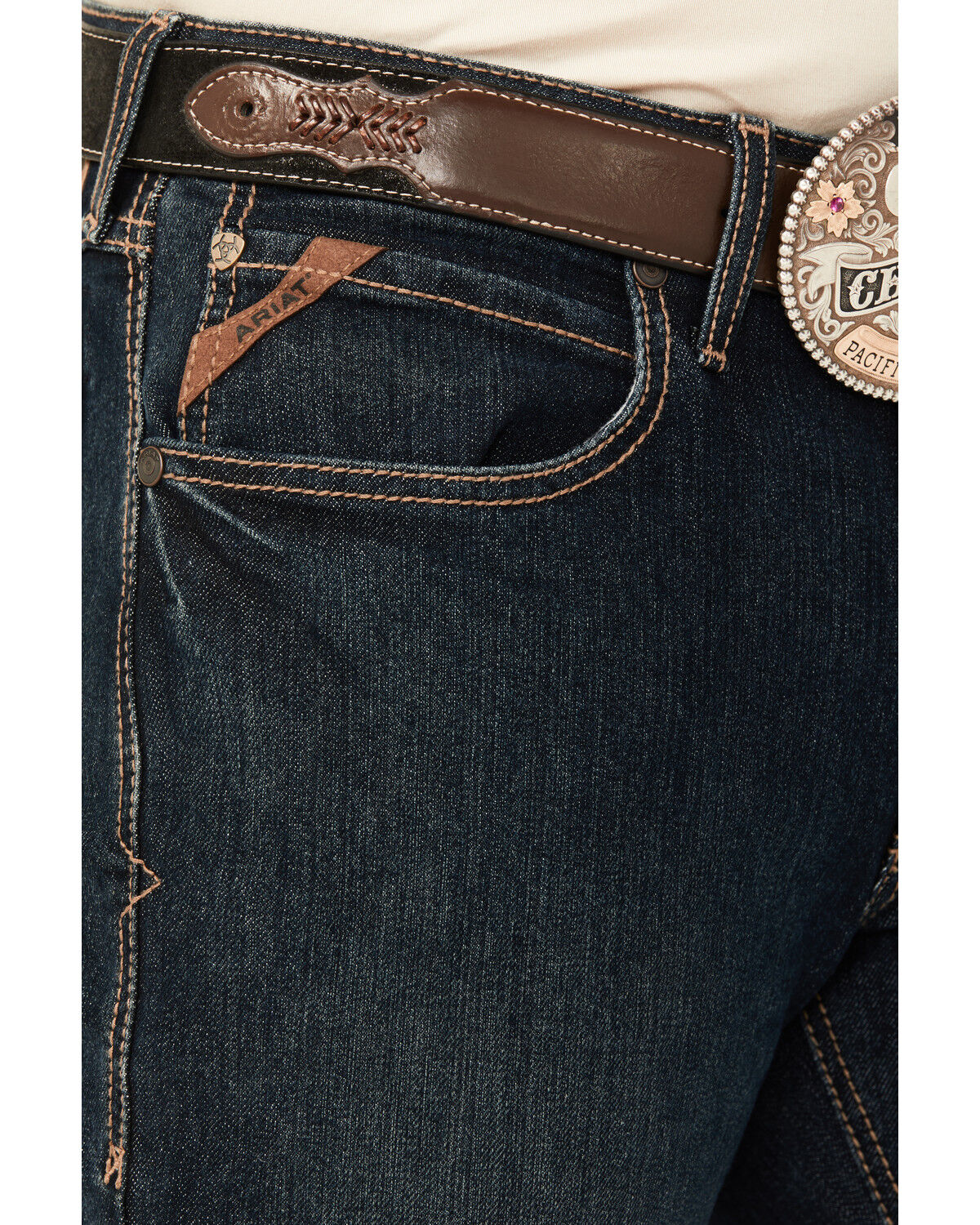 Image #2 - Ariat Men's M4 Blackstone Ray Dark Wash Relaxed Bootcut Pro Series Performance Denim Jeans, Dark Wash, hi-res