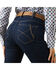 Image #4 - Ariat Women's Dark Wash Mid Rise Ella Stretch Straight Jeans, Blue, hi-res