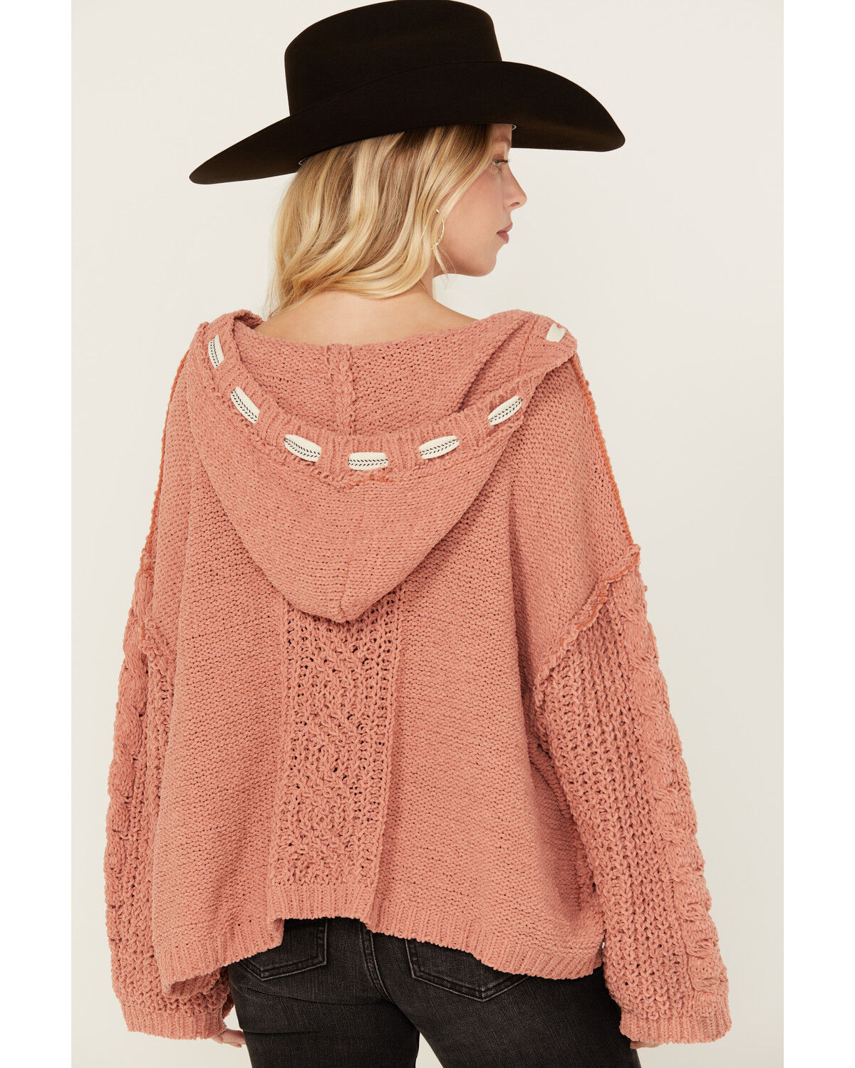Image #4 - POL Women's Cable Knit Sweater Hoodie, , hi-res