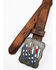 Image #2 - Cody James Boys' American Slash Rectangular Buckle Belt, Brown, hi-res