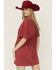 Image #4 - Rock & Roll Denim Women's Rhinestone Short Sleeve T-Shirt Mini Dress, Red, hi-res
