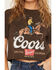 Image #3 - Coors Women's Cowboy Short Sleeve Cropped Graphic Tee, Brown, hi-res