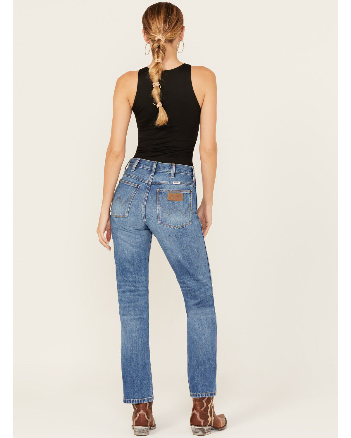 Image #3 - Wrangler Women's Medium Wash Bandit Wrancher Mid Rise Bootcut Denim Jeans, Medium Wash, hi-res