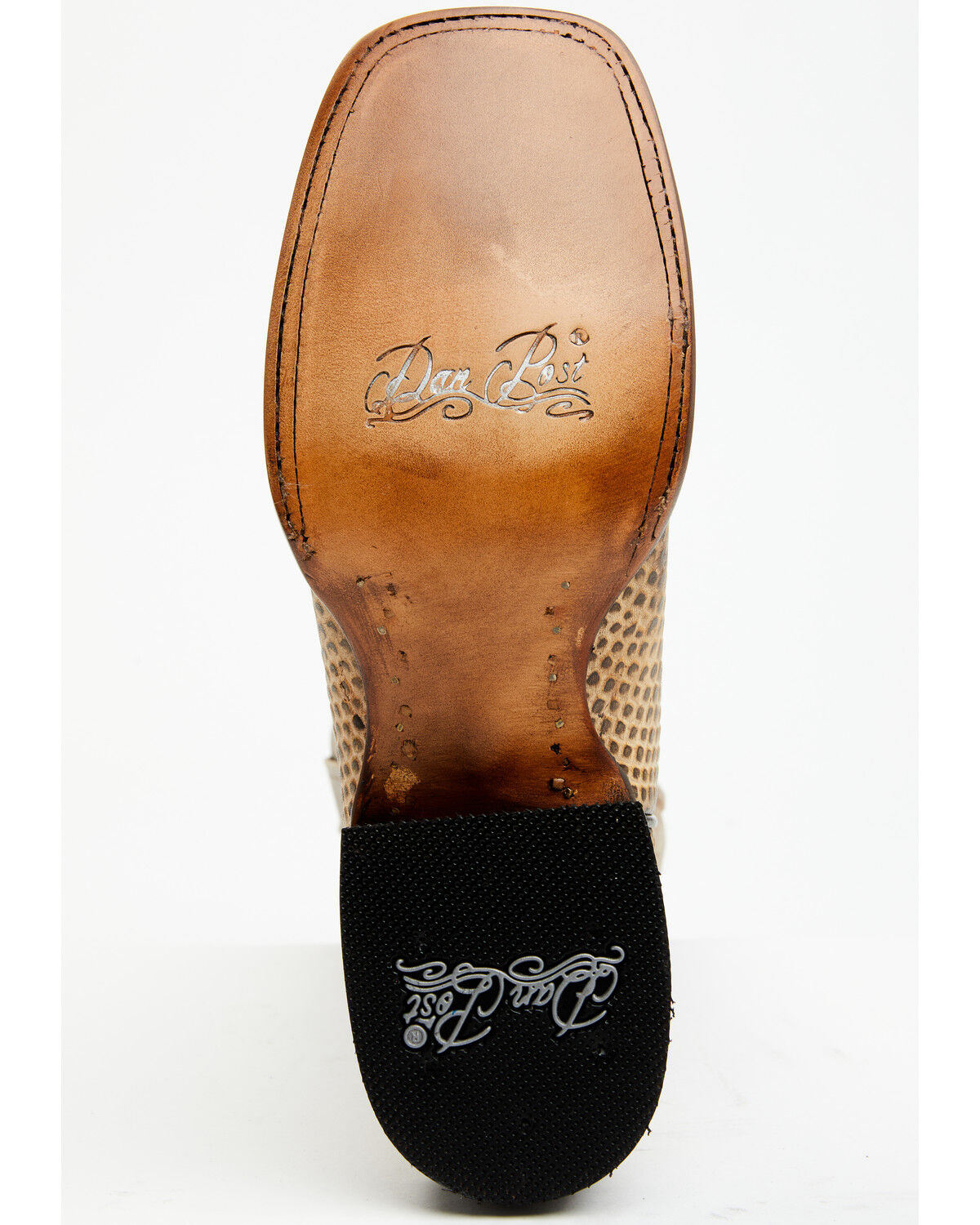 Image #7 - Dan Post Women's 12" Faux Python Western Boots - Broad Square Toe, Honey, hi-res