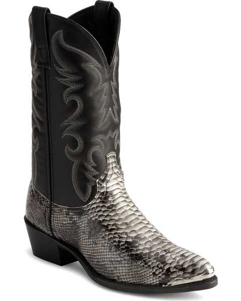 Image #1 - Laredo Men's Snake Print Western Boots - Pointed Toe, Natural, hi-res
