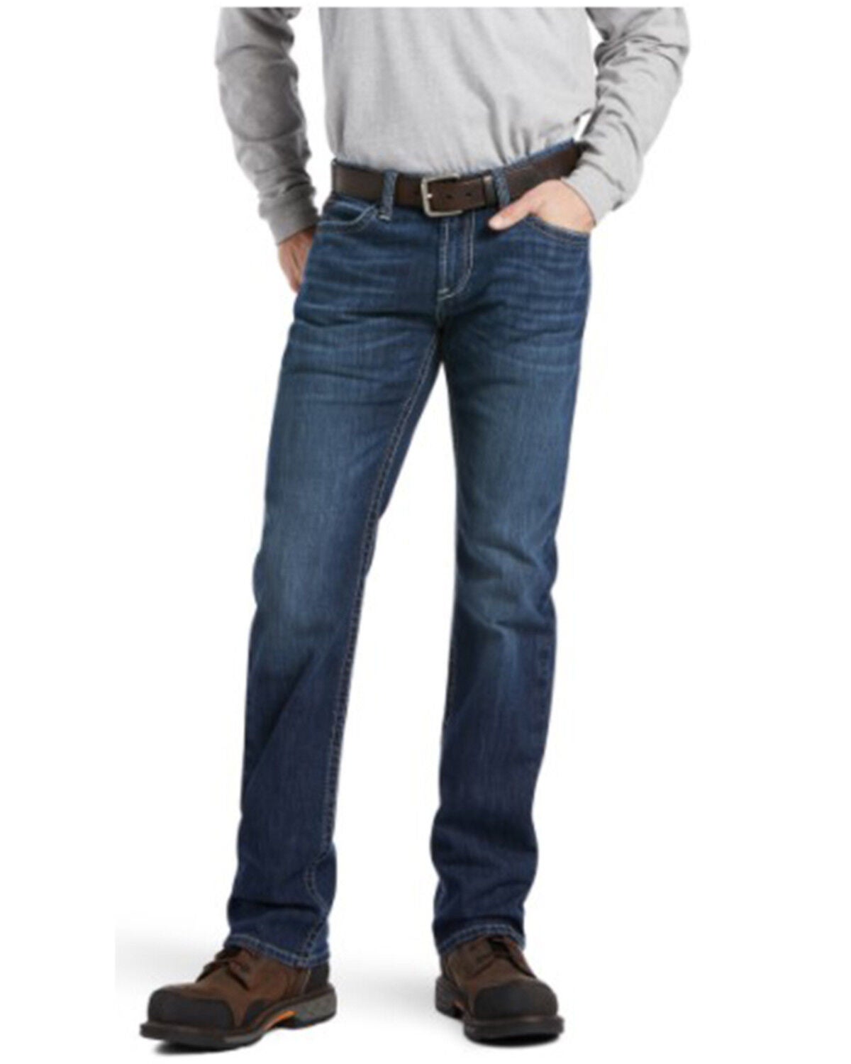 Ariat Men's FR M7 Kelby Duralight Shoreway Stackable Straight Work Jeans, Blue, hi-res