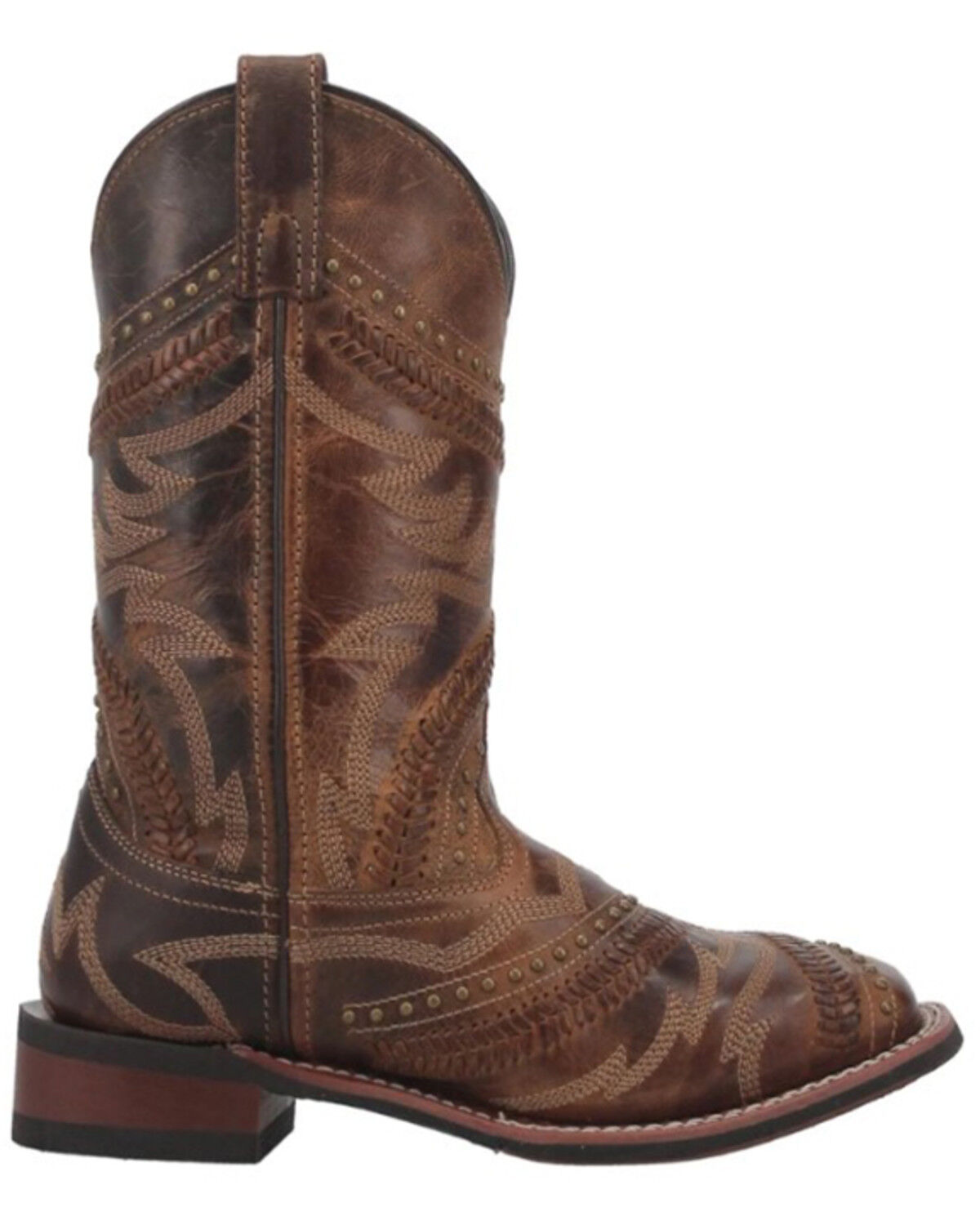 Image #2 - Laredo Women's Charli Performance Western Boots - Broad Square Toe, Distressed Brown, hi-res