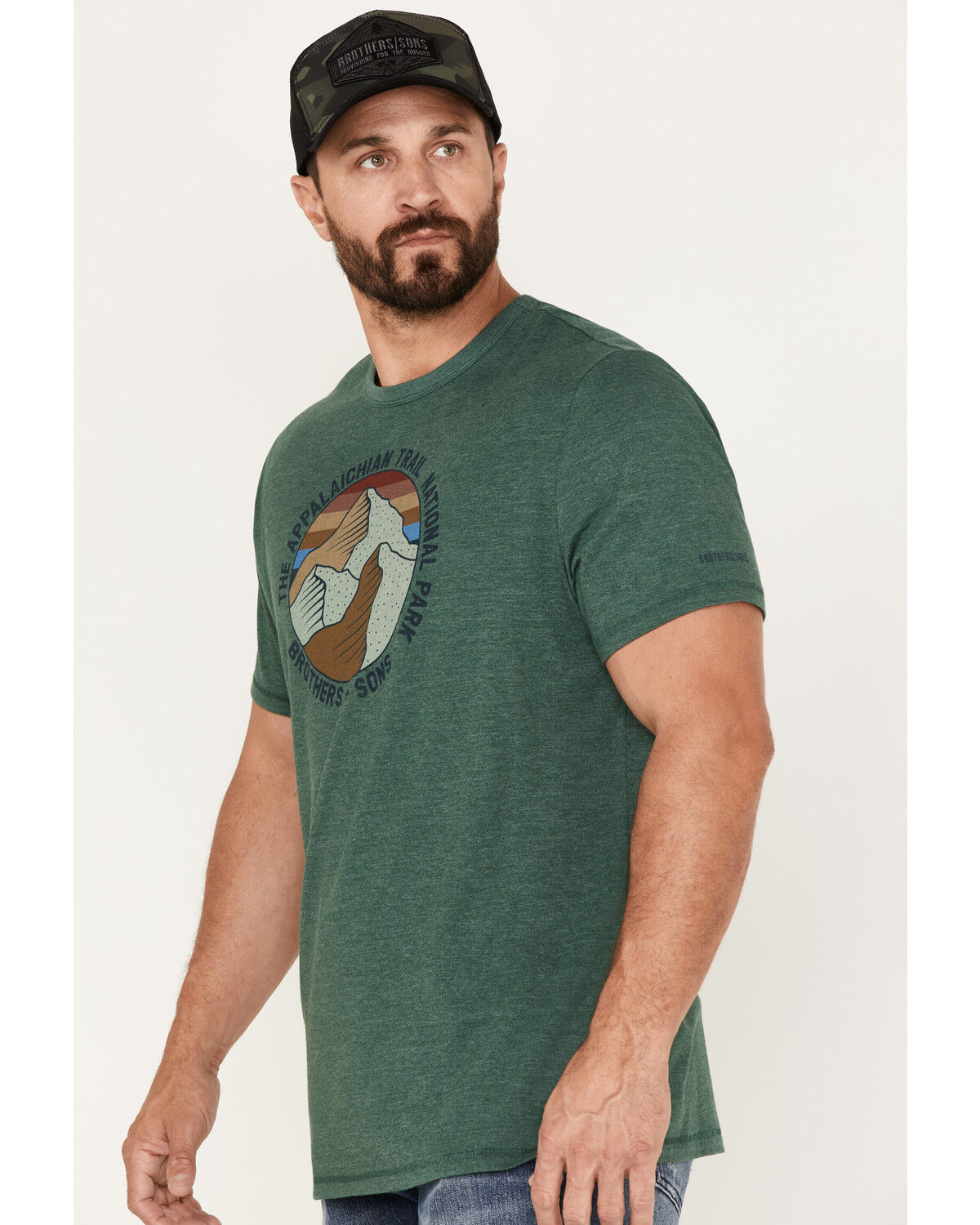 Image #2 - Brothers and Sons Men's Appalachian Trail National Park Graphic T-Shirt, Forest Green, hi-res