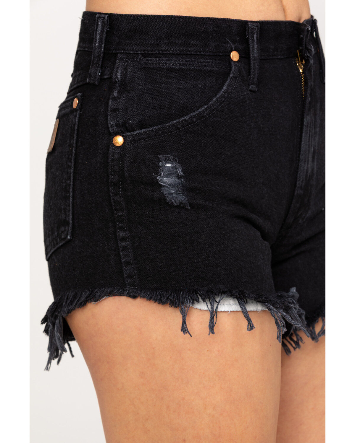 Image #5 - Wrangler Modern Women's Black Heritage Frayed Hem Shorts, Black, hi-res
