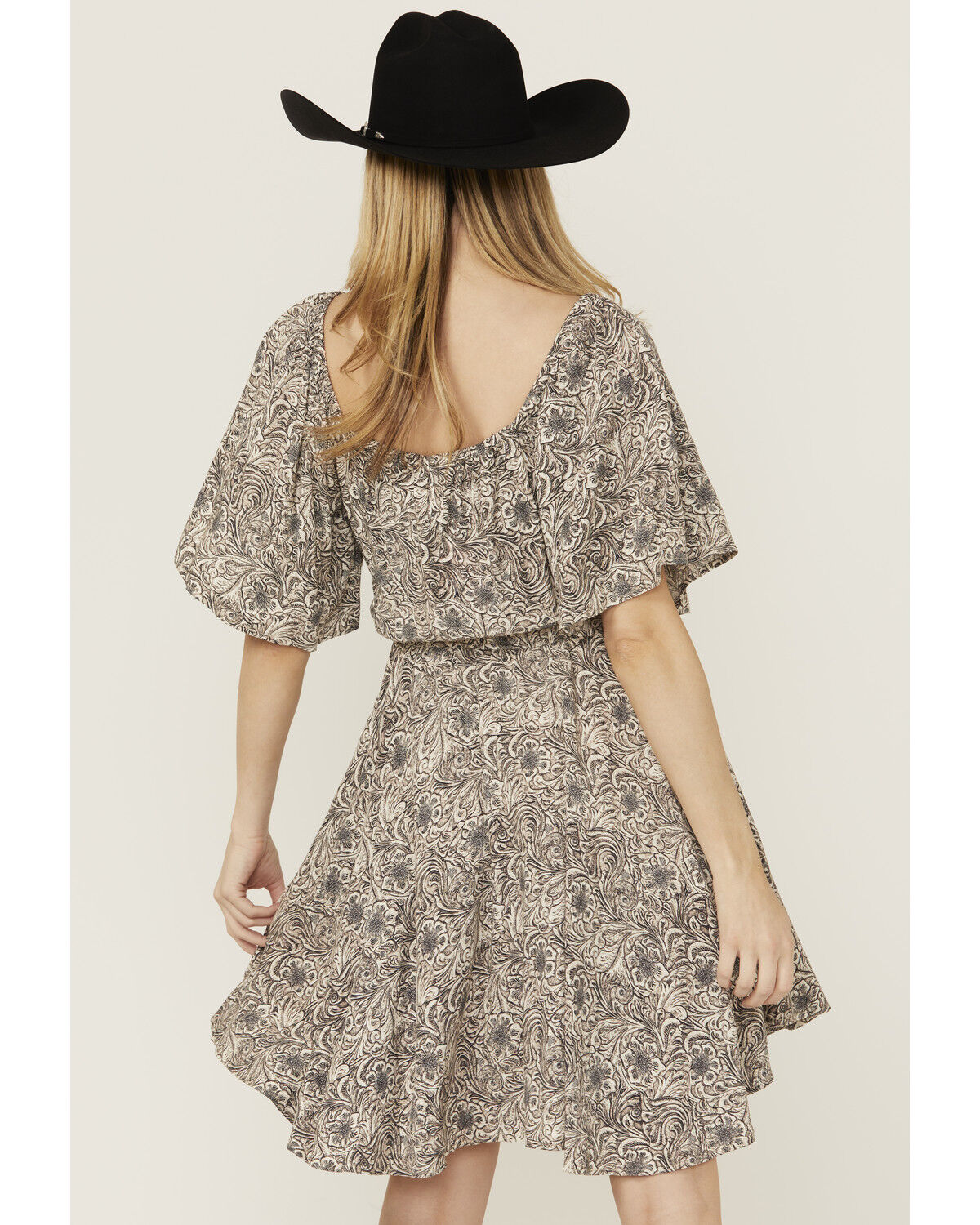 Image #4 - Wrangler Retro Women's Flutter Sleeve Mini Dress, Grey, hi-res