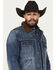 Image #2 - Blue Ranchwear Men's Canyon Corduroy Collar Denim Jacket, Dark Wash, hi-res