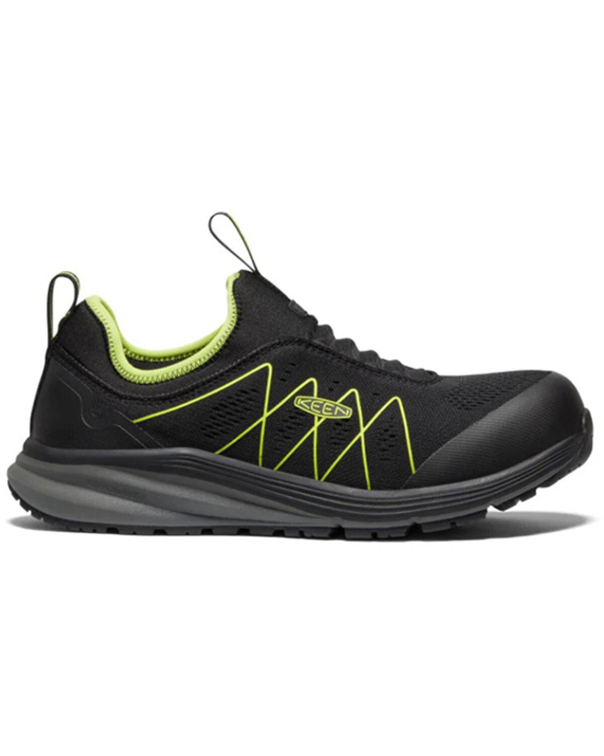 Image #2 - Keen Men's Vista Energy Shift Slip-On Work Sneakers - Carbon Toe, Black, hi-res