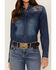 Image #3 - Tasha Polizzzi Women's Arizona Denim Embroidered Shirt, Blue, hi-res
