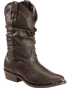 Dingo Slouch Cowboy Boots - Medium Toe, Black, hi-res