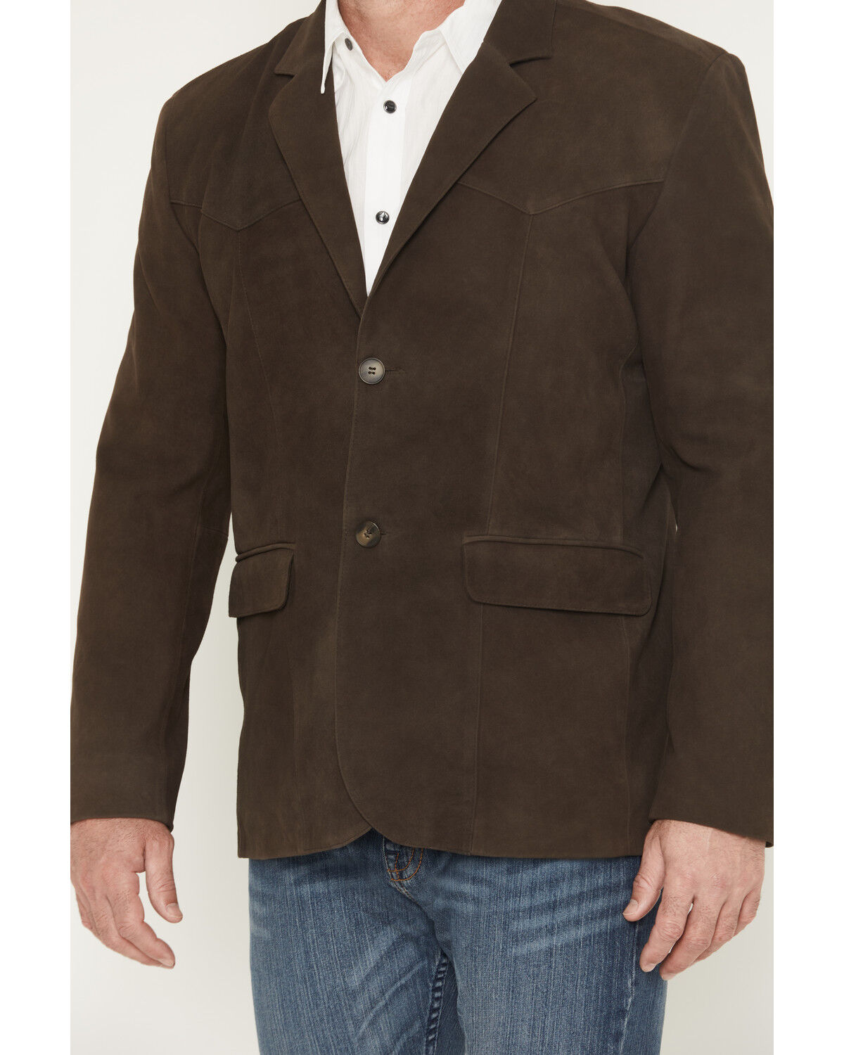 Image #3 - Cody James Men's Genuine Suede Leather Blazer, Dark Brown, hi-res