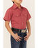 Image #3 - Ely Walker Boys' Bandana Print Short Sleeve Snap Western Shirt, Red, hi-res