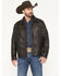 Image #1 - Cody James Men's Faux Leather Moto Jacket, Dark Brown, hi-res