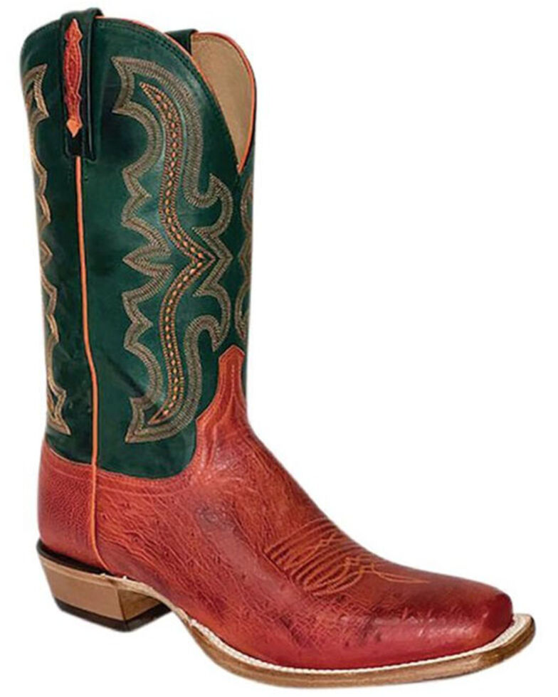 Lucchese Men's Pimiento Western Boots - Broad Square Toe, Red, hi-res