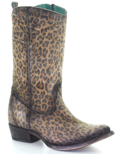 Image #1 - Corral Women's Cheetah Print Western Boots - Round Toe, Sand, hi-res