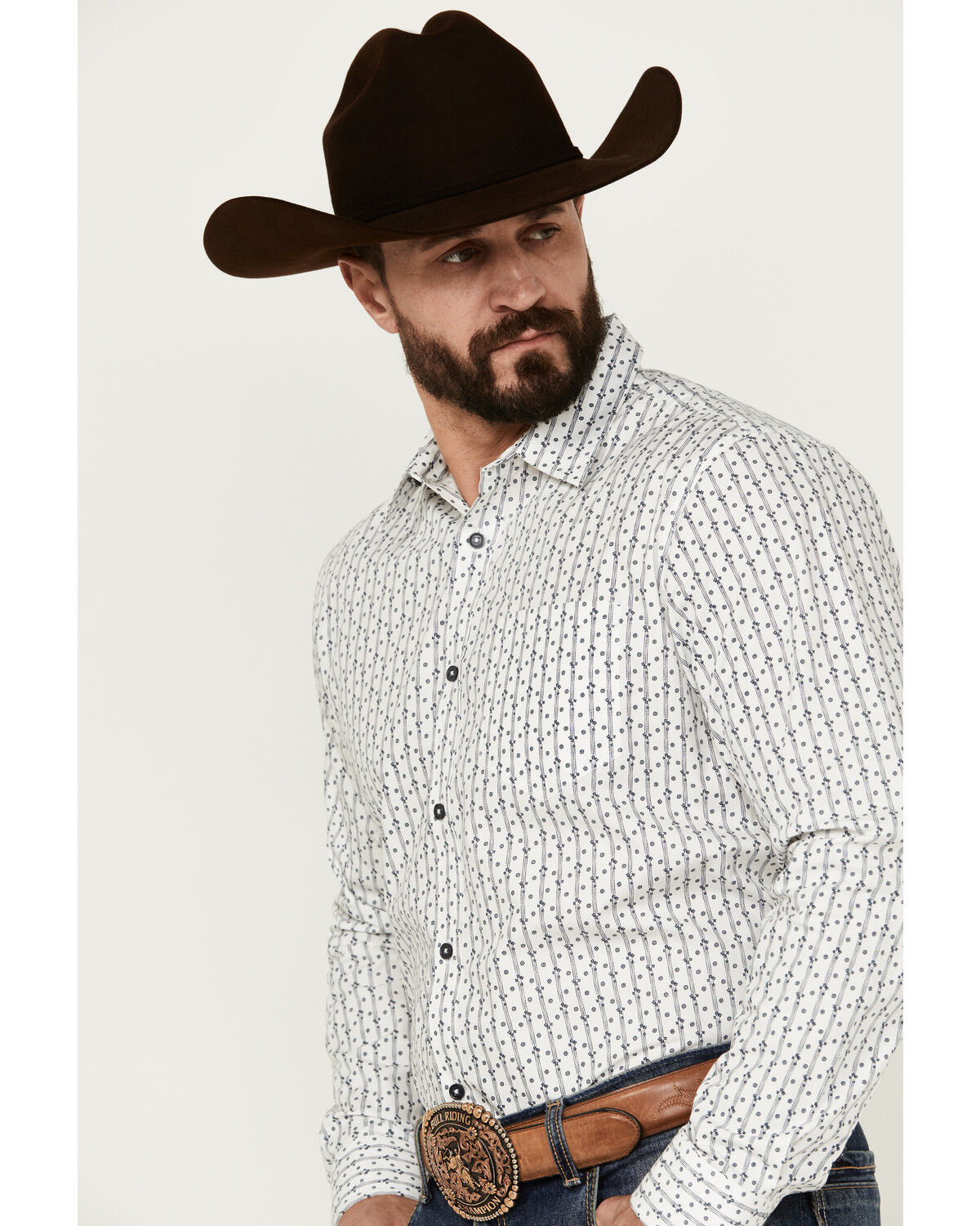 Image #2 - Gibson Trading Co Men's Flower Power Floral Print Long Sleeve Button-Down Western Shirt, White, hi-res