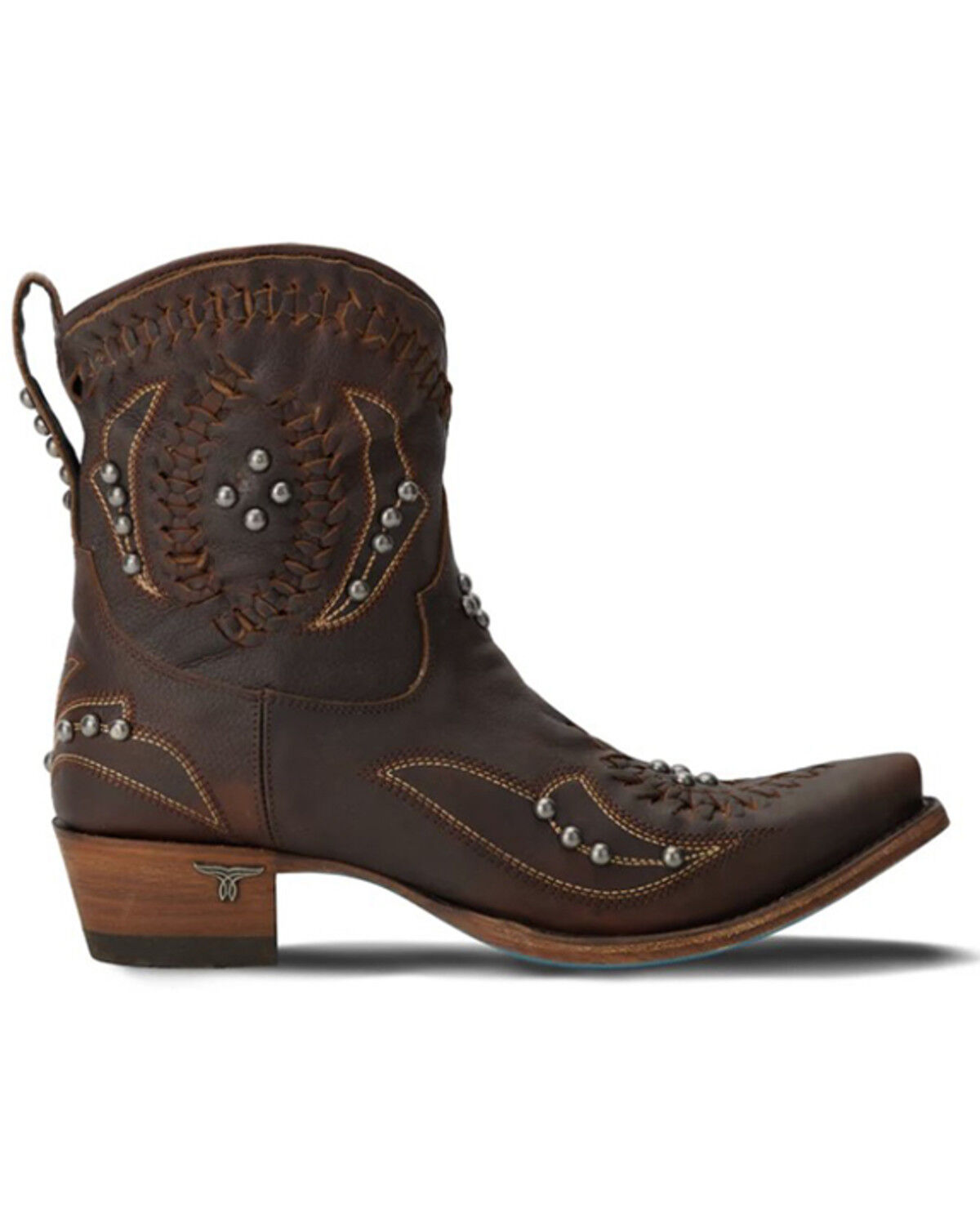 Image #2 - Lane Women's Cossette Western Booties - Snip Toe, Cognac, hi-res