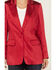 Image #3 - Skies are Blue Women's Satin Blazer, Red, hi-res