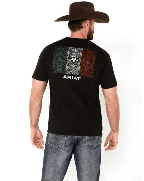 Ariat Men's Sugar Flag Mexico Short Sleeve Graphic T-Shirt, Black, hi-res