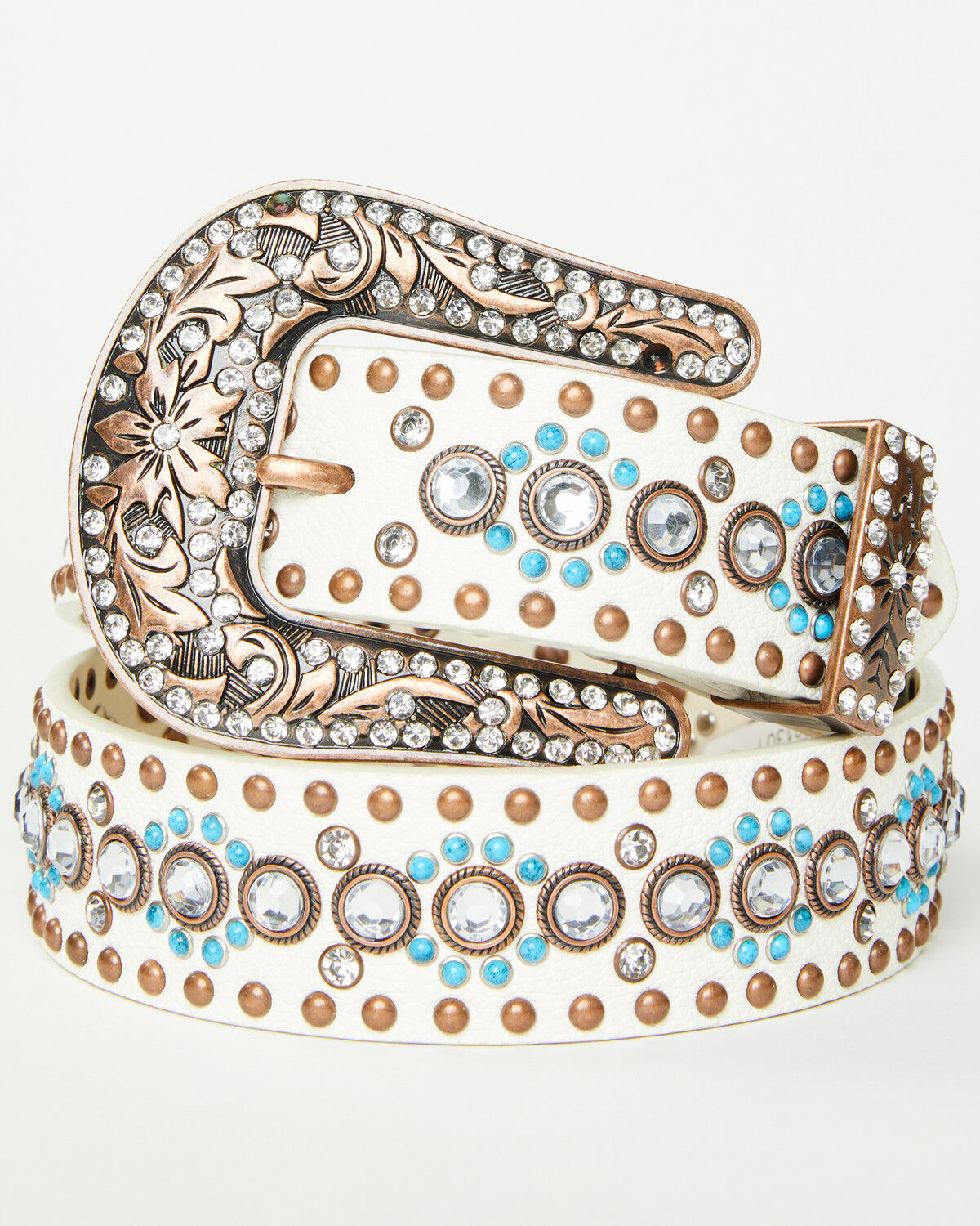 Image #1 - Shyanne Women's Embellished Bling Belt, White, hi-res