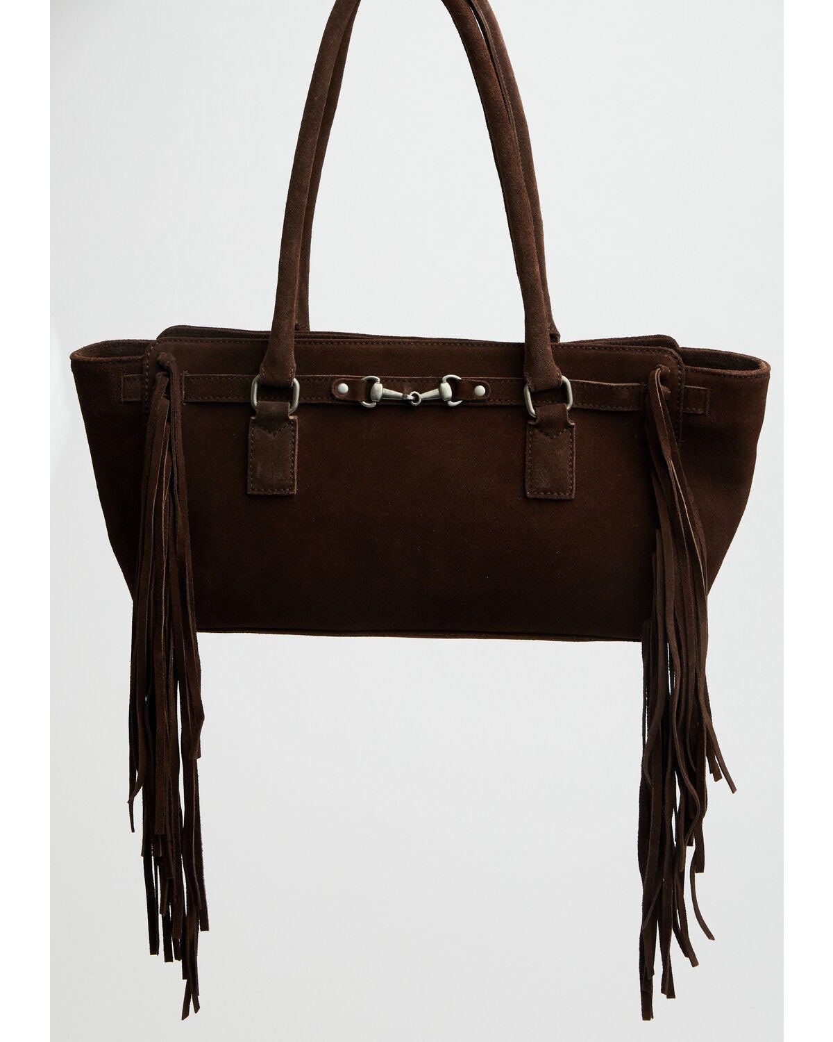 Image #1 - Shyanne Women's Sloane Suede Horse Bit Shoulder Bag, Dark Brown, hi-res