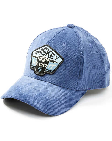Image #1 - Moonshine Spirit Men's Cord Whiskey Made Me Do It Patch Solid-Back Ball Cap , Blue, hi-res