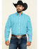 Stetson Men's Cross Walk Ombre Plaid Button Long Sleeve Western Shirt , Blue, hi-res