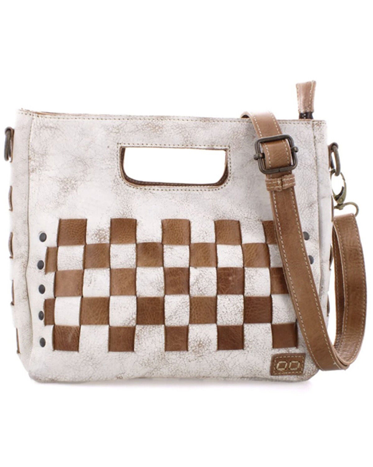 Image #1 - Bed Stu Women's Keiki Woven Crossbody Bag, Caramel, hi-res