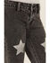 Image #2 - Rock & Roll Denim Girls' Glitter Star Print Flare Stretch Jeans, Black, hi-res
