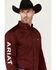 Image #1 - Ariat Men's Team Logo Twill Fitted Long Sleeve Button-Down Western Shirt , Burgundy, hi-res