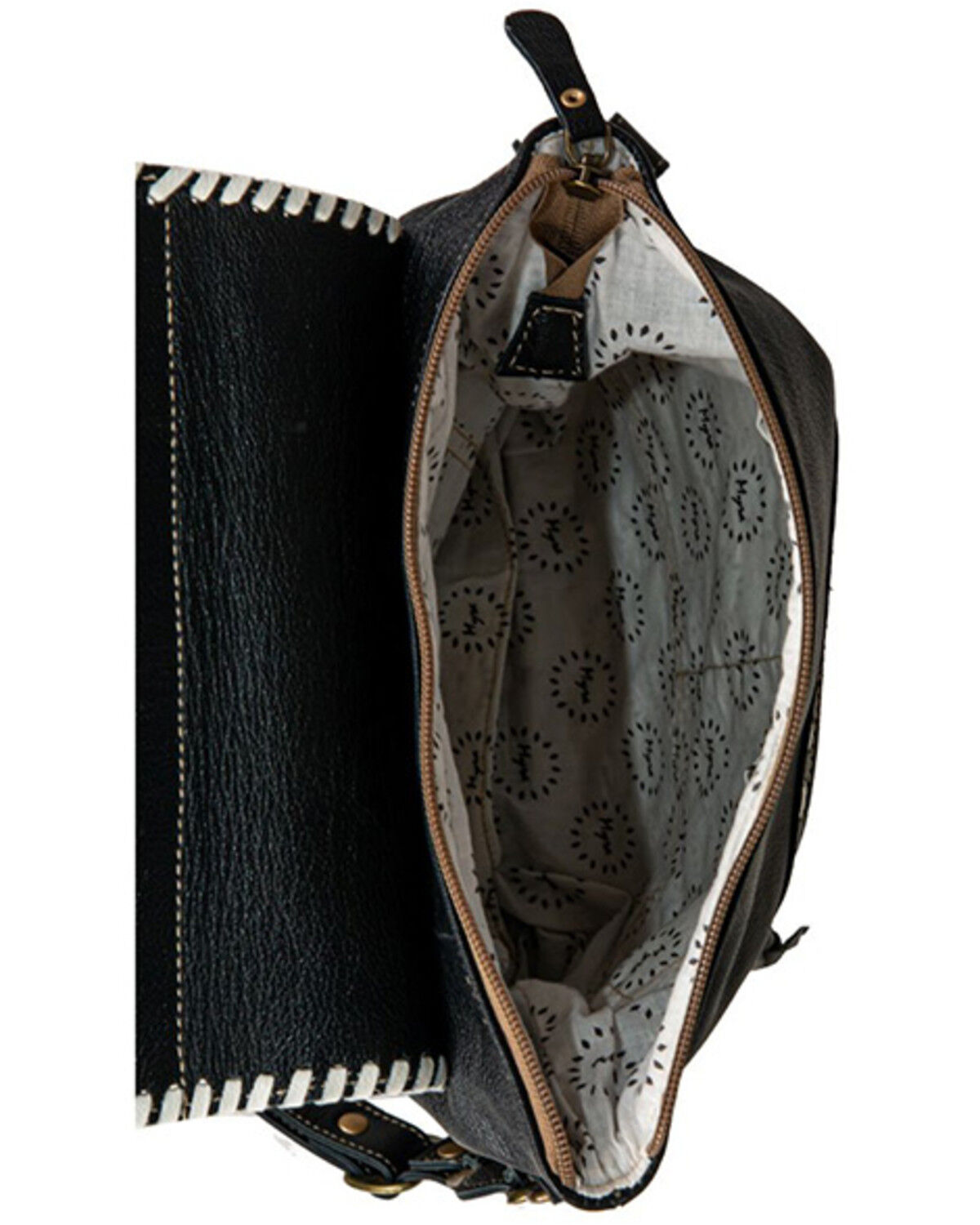 Image #6 - Myra Bag Women's Spirit of the Herd Hand Tooled Crossbody Bag, Black, hi-res