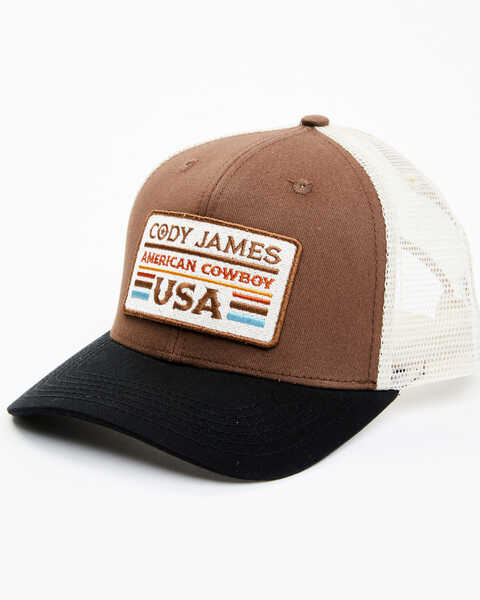 Cody James Men's American Cowboy USA Recreation Patch Ball Cap , Brown, hi-res