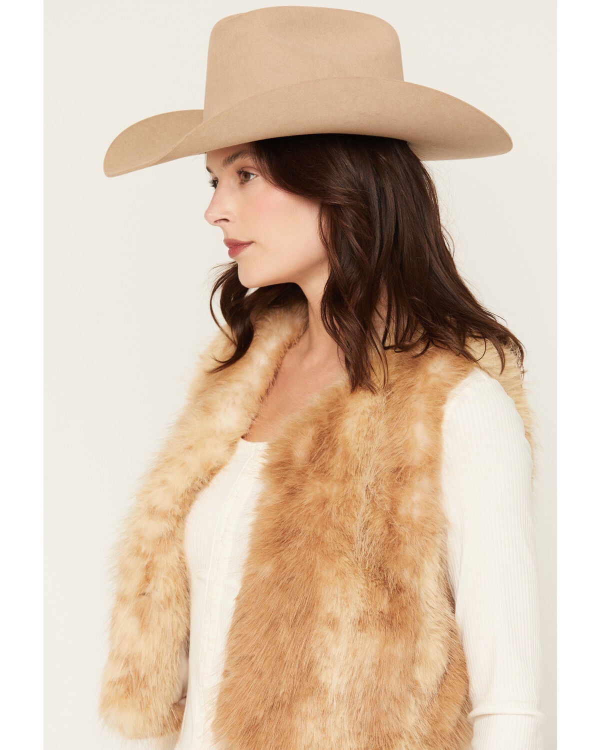 Image #2 - Shyanne Women's Faux Fur Vest, Cream, hi-res
