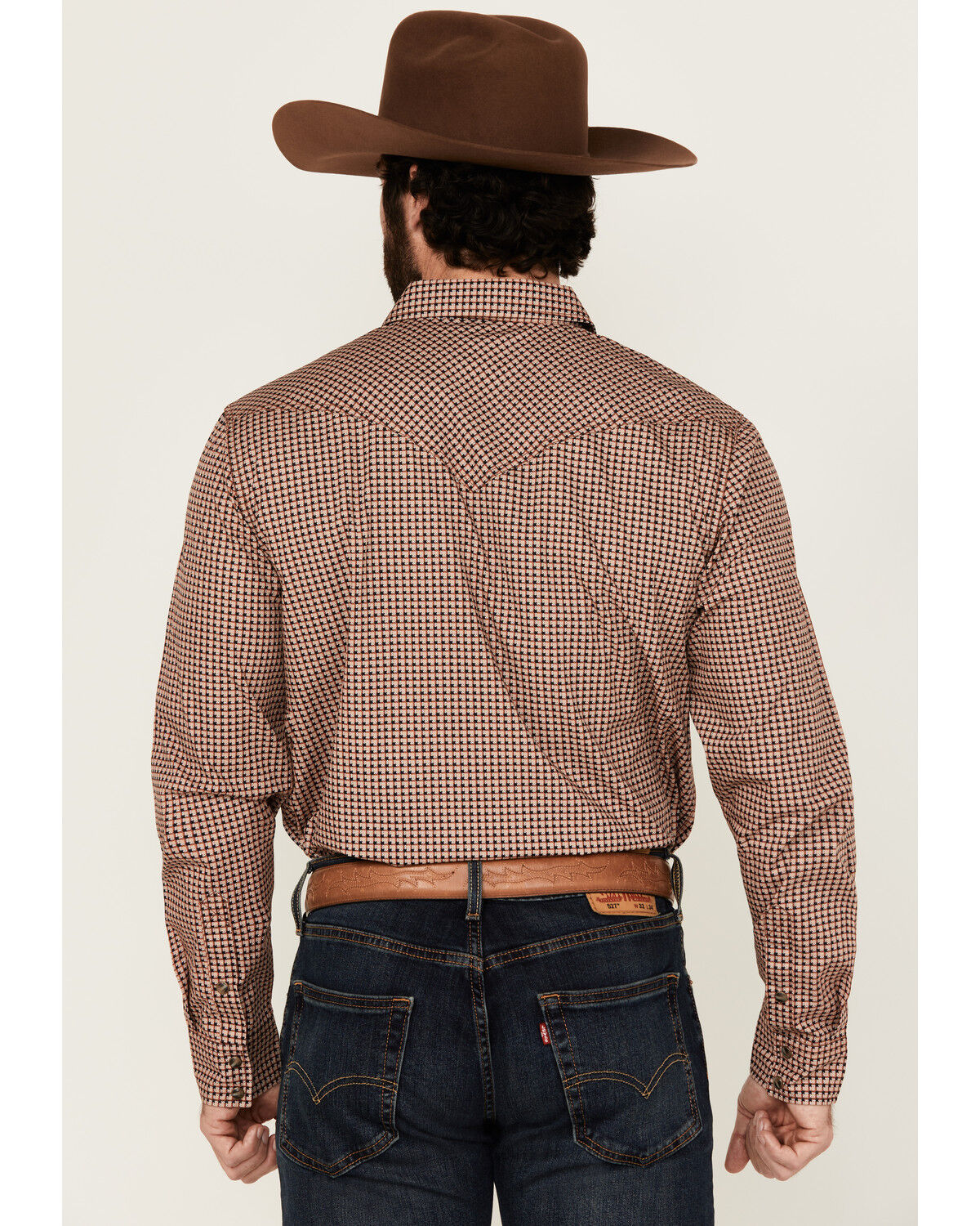 Image #4 - Cody James Men's Ramon Plaid Print Long Sleeve Snap Western Shirt, Brown, hi-res