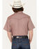 Image #4 - Cody James Men's Flock Solid Pearl Snap Western Shirt, Burgundy, hi-res
