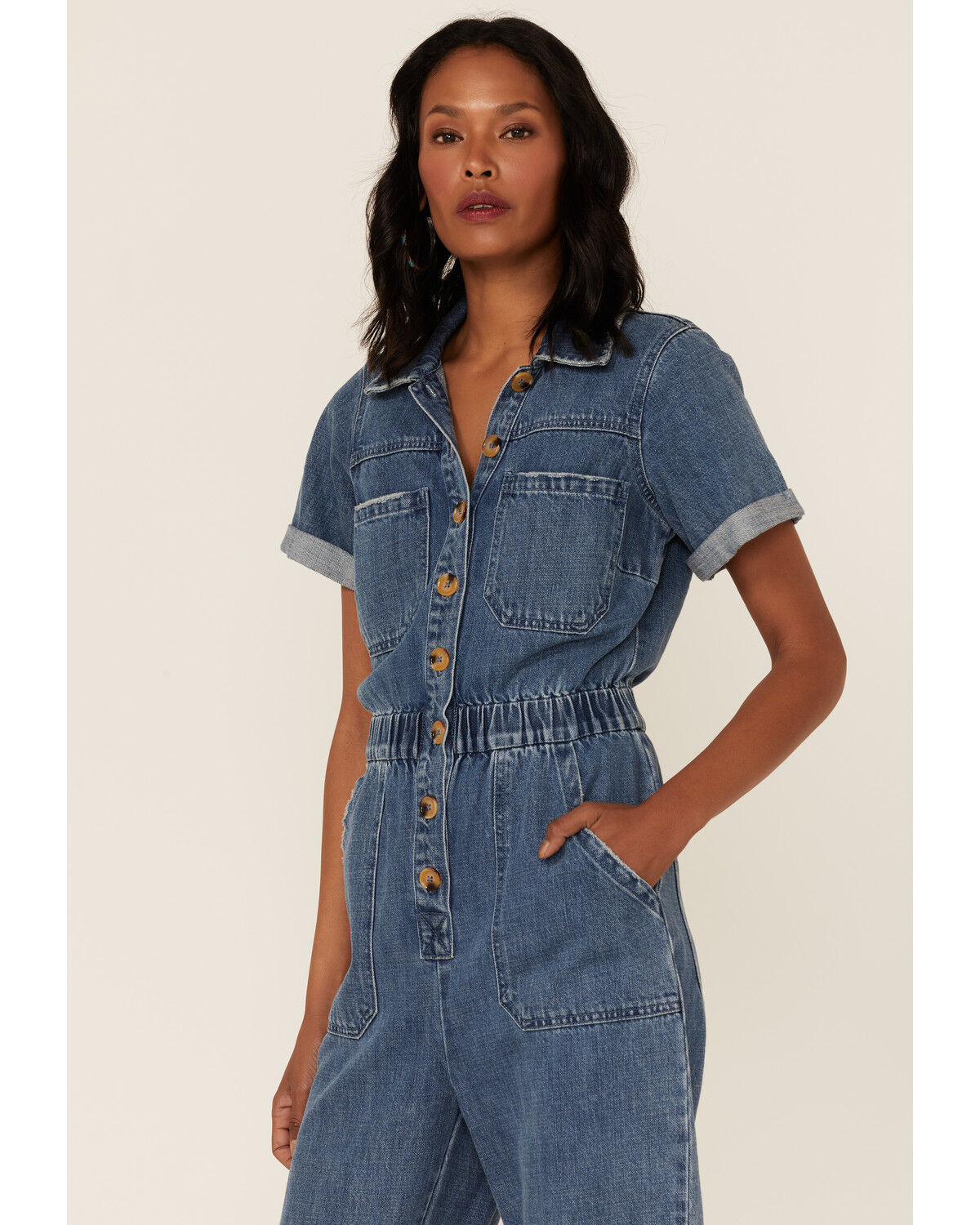 Image #4 - Show Me Your Mumu Women's Denim Cannon Jumpsuit, Blue, hi-res